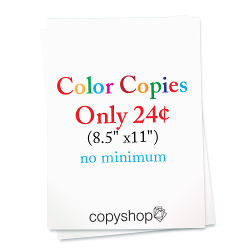 Color copies only 29cents at the Copyshop in South Amboy, NJ